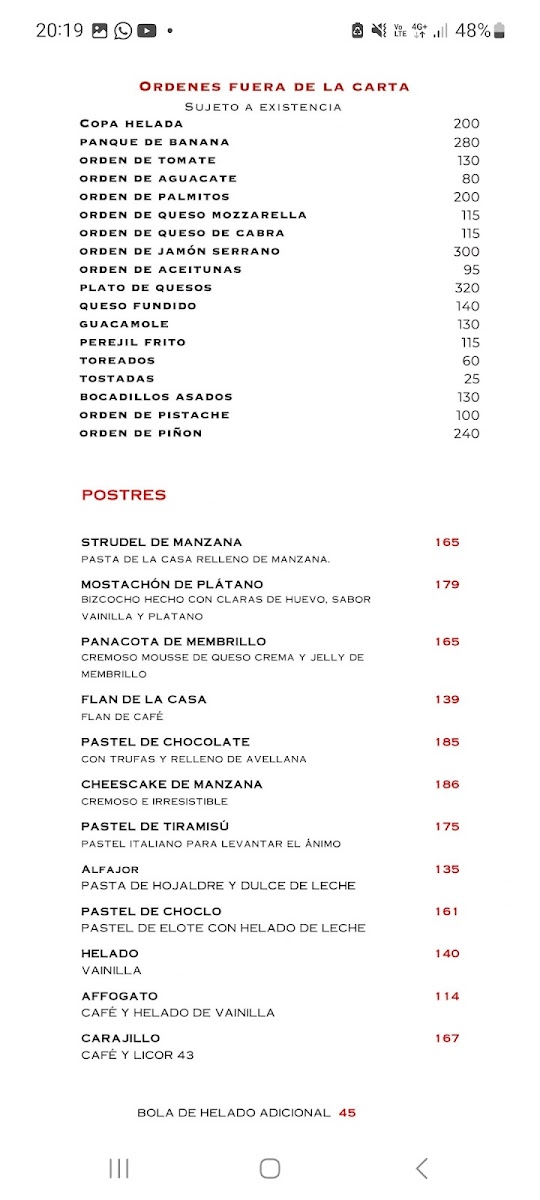 Restaurante Argentino Garufa Menu - Image 1
